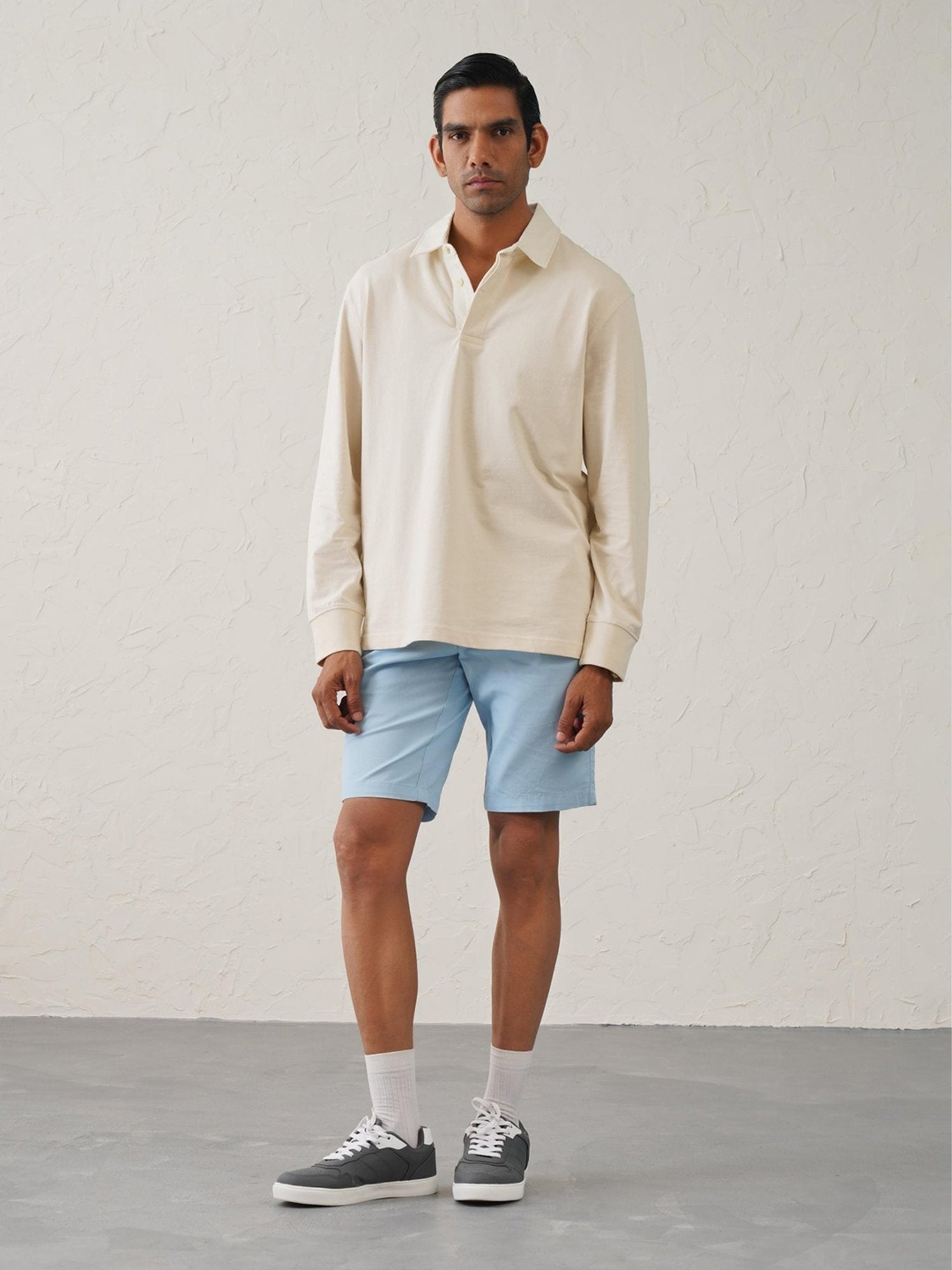 MinusOne Light Blue Regular Fit Shorts