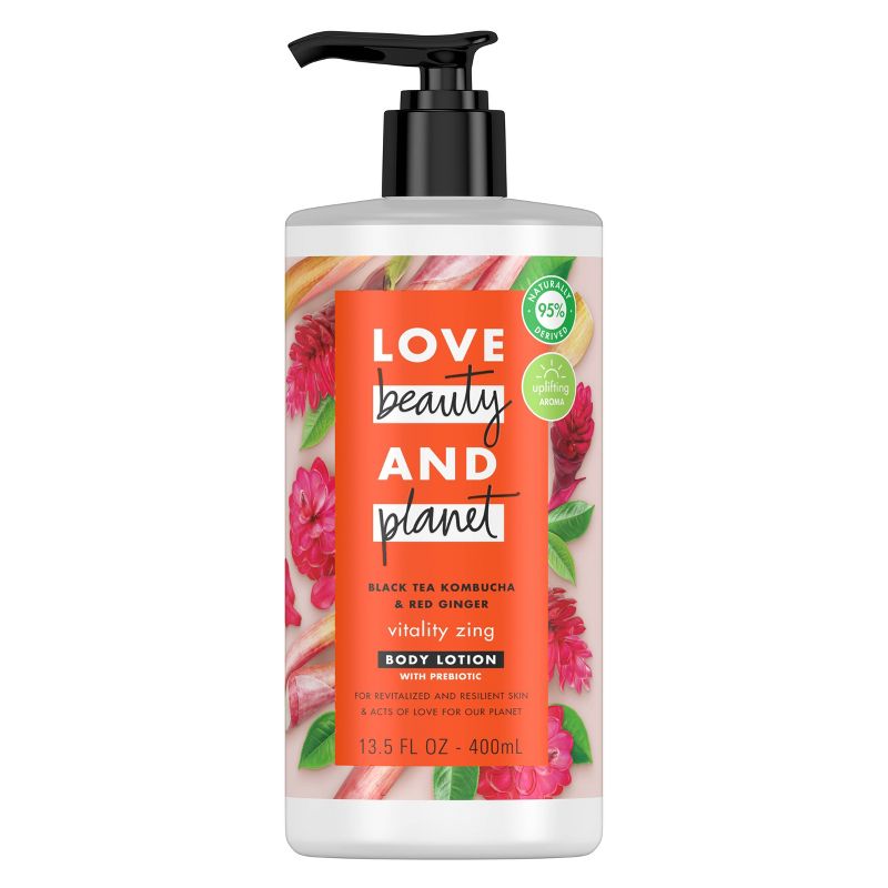 Love Beauty and Planet Vitality Zing Black Tea Kombucha & Red Ginger Lotion - 13.5oz