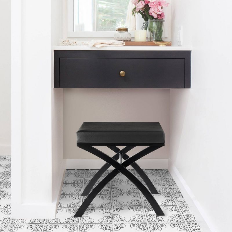 Onda Vanity Seat Matte Black/Gray - Better Living Products