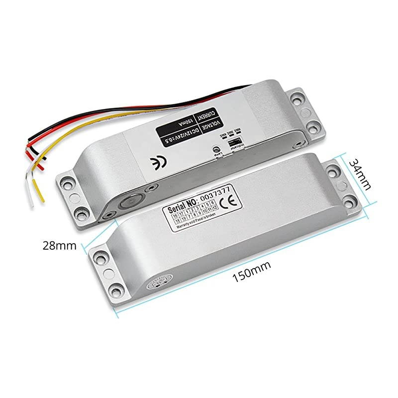 Fingerprint Access Control System Kit Biometric RFID Reader + Electronic Drop Bolt Lock + DC12V Power Supply + Exit Button + 10pcs Keyfobs Cards for Home Door Opener