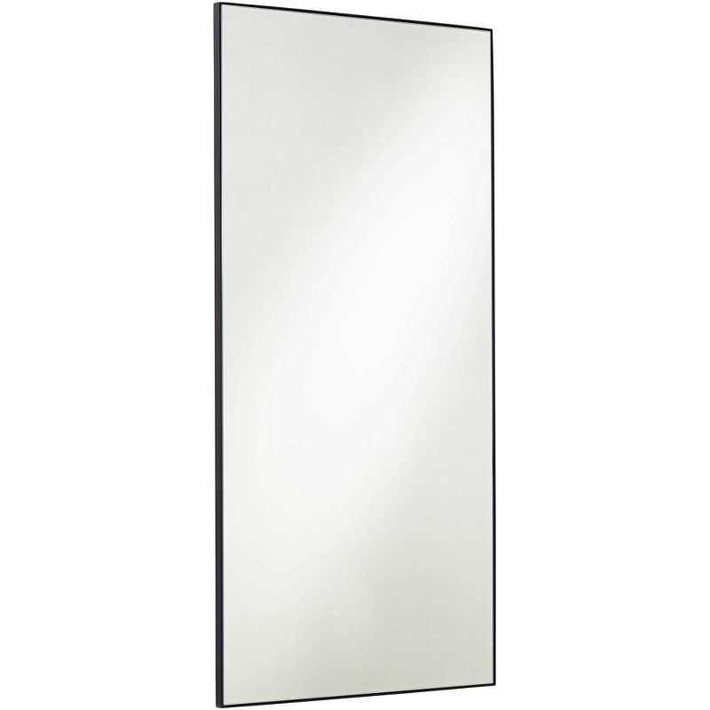 Noble Park Aryn Matte Black Metal 20" x 42 1/4" Rectangular Wall Mirror