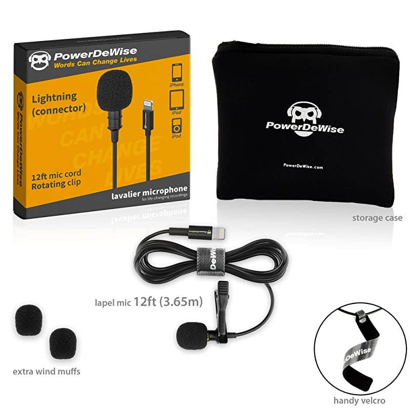 Lavalier Microphone Compatible with iPhone 7 7 Plus 8 8 Plus X XR XS XS Max 11 11 Pro 11 Pro Max