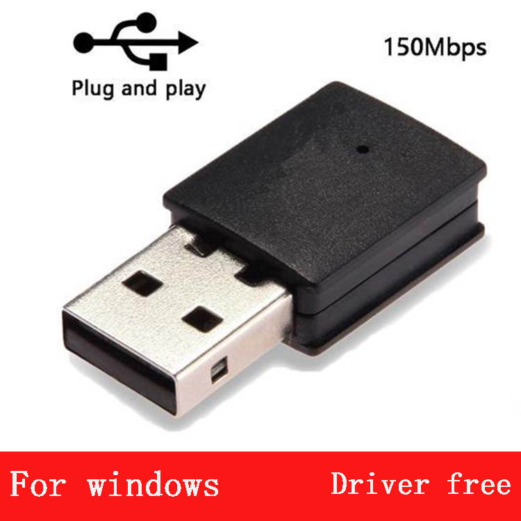 Built in driver-150Mbps Mini USB 2.0 Network adapter 2.4Ghz desktop computer wireless network card Dongle For Windows xp/7/8/10
