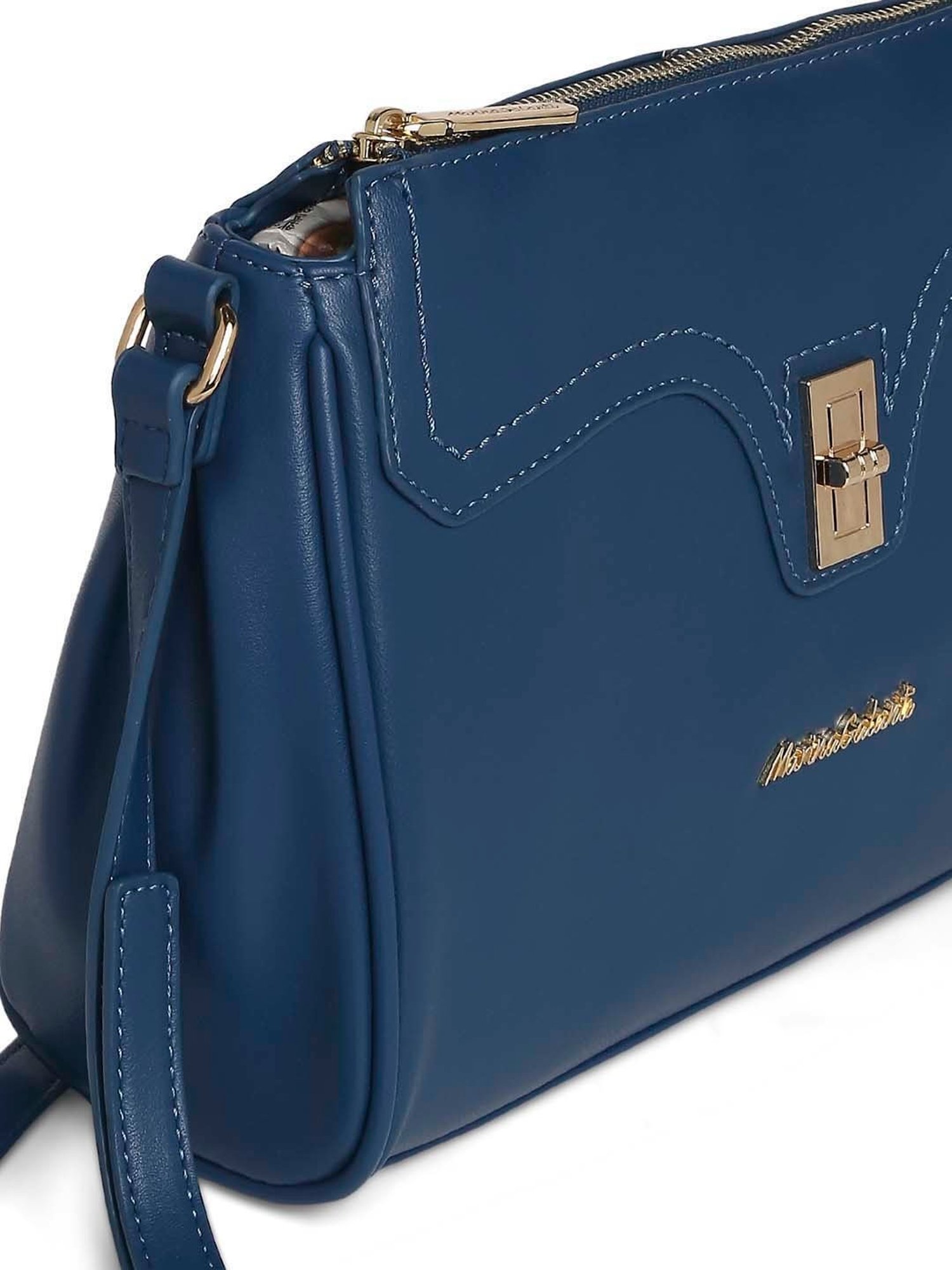 Marina Galanti Blue Solid Medium Sling Handbag