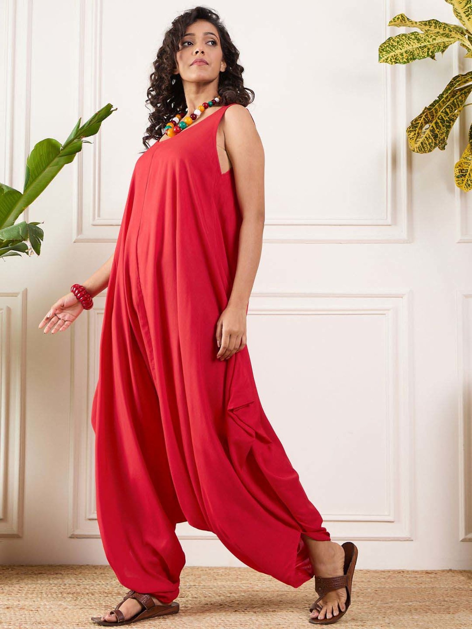 Inweave Red Regular Fit Jumpsuit