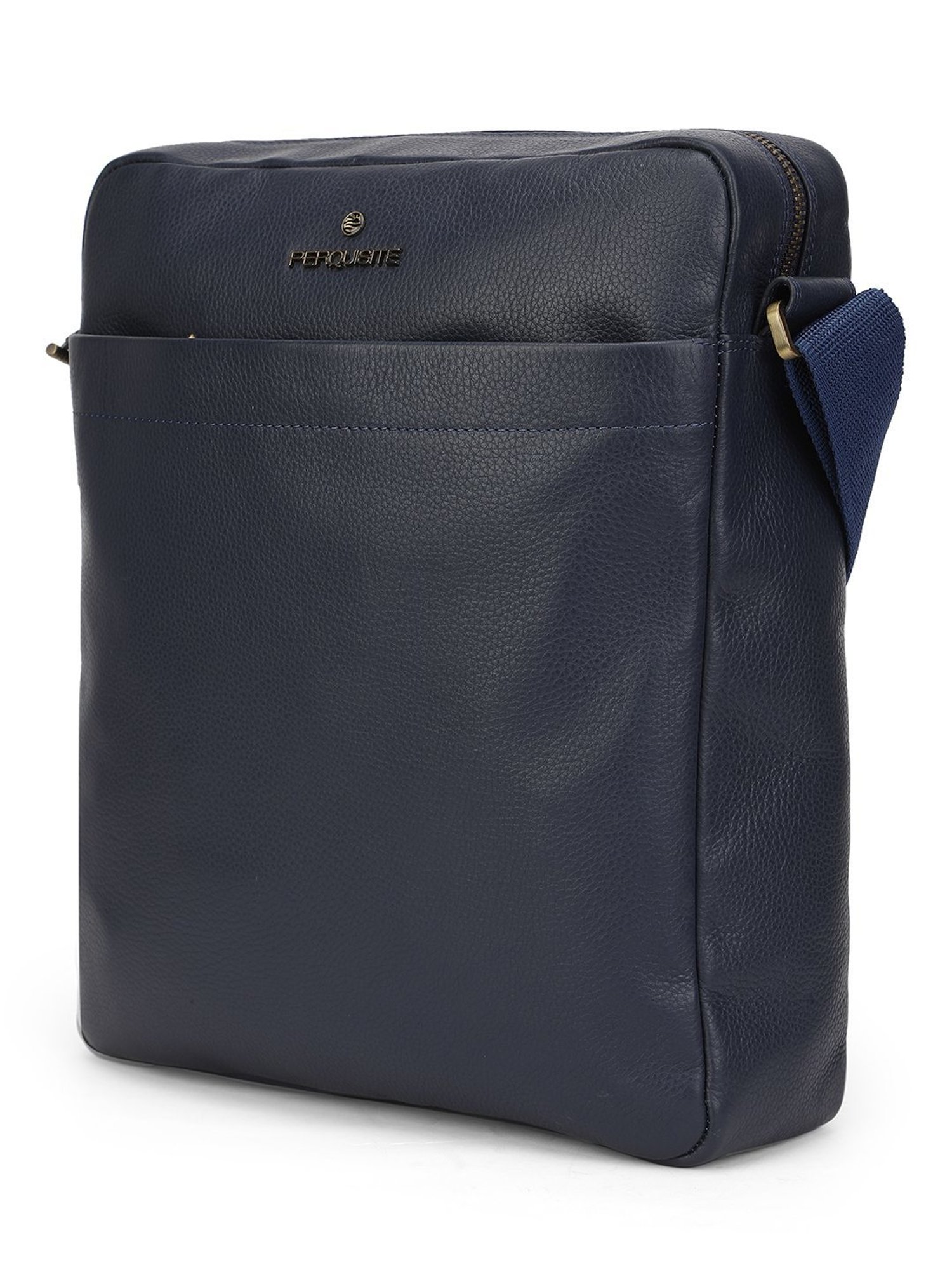 HiLEDER Brown Textured Small Leather 12 inch Cross Body Bag