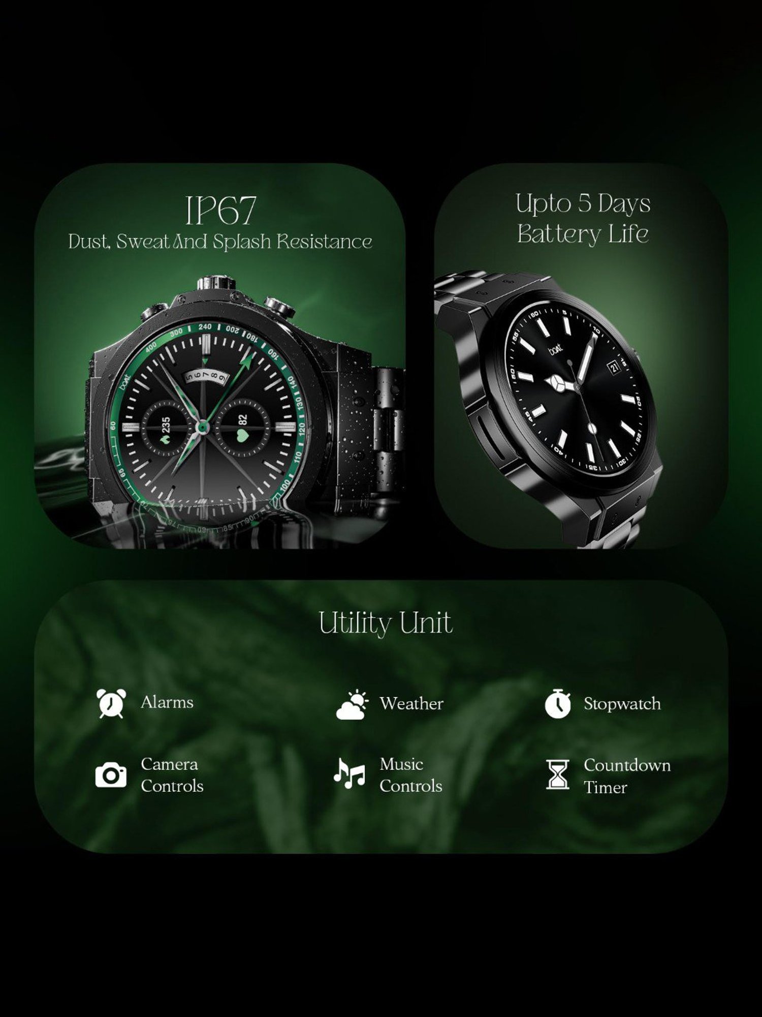 Boat Enigma X400 BT Calling Smartwatch with 1.45 inch AMOLED Display & Sleep, SpO2 Monitor (Black)