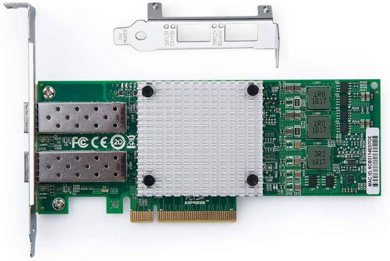 10Gb PCI-E NIC Network Card, with Broadcom BCM57810S Chipset, Dual SFP+ Port, PCI Express Ethernet LAN Adapter Support Windows Server/Windows/Linux/VMware
