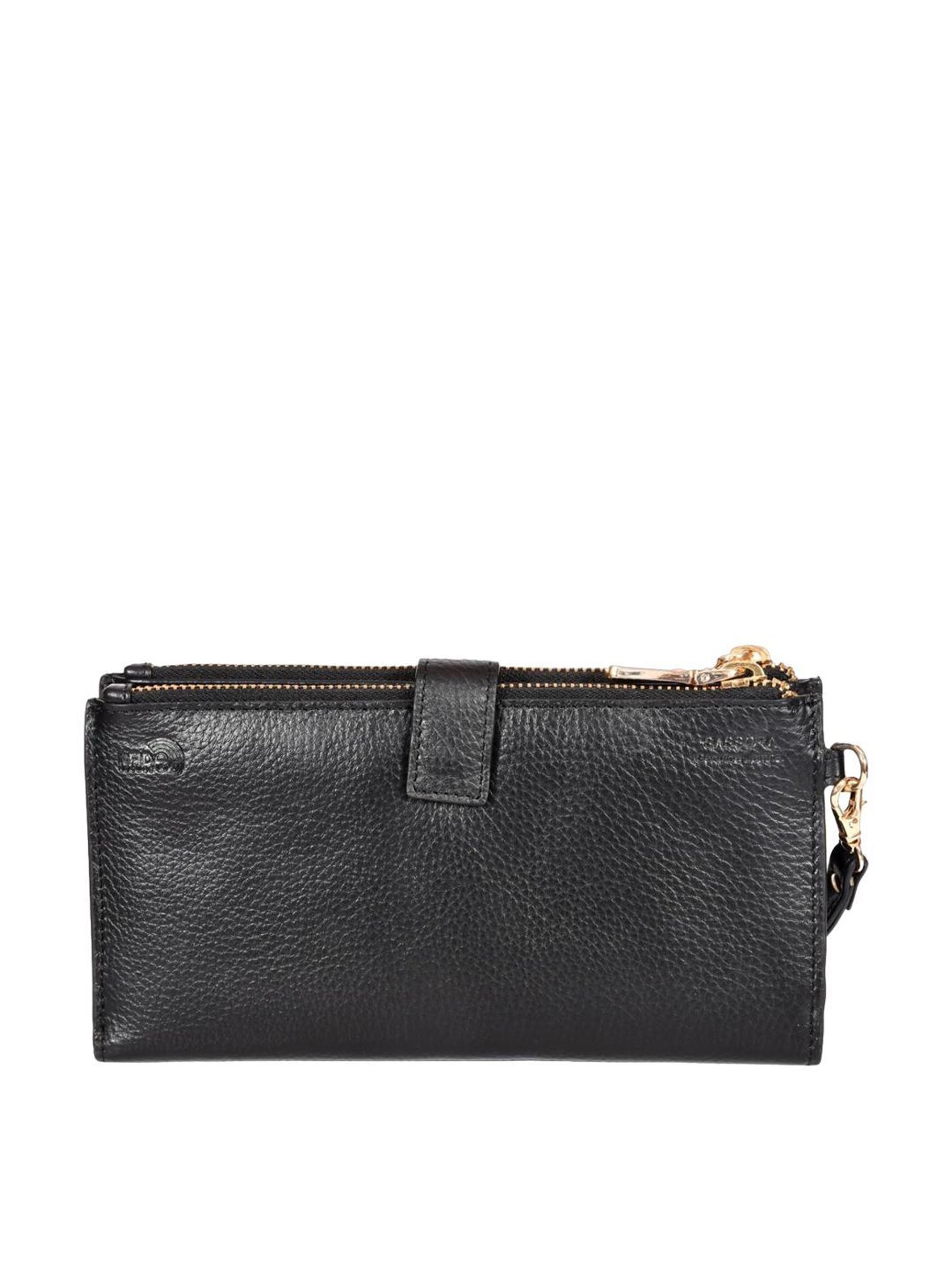 SASSORA Lyla Black Leather Bi-Fold Wallet