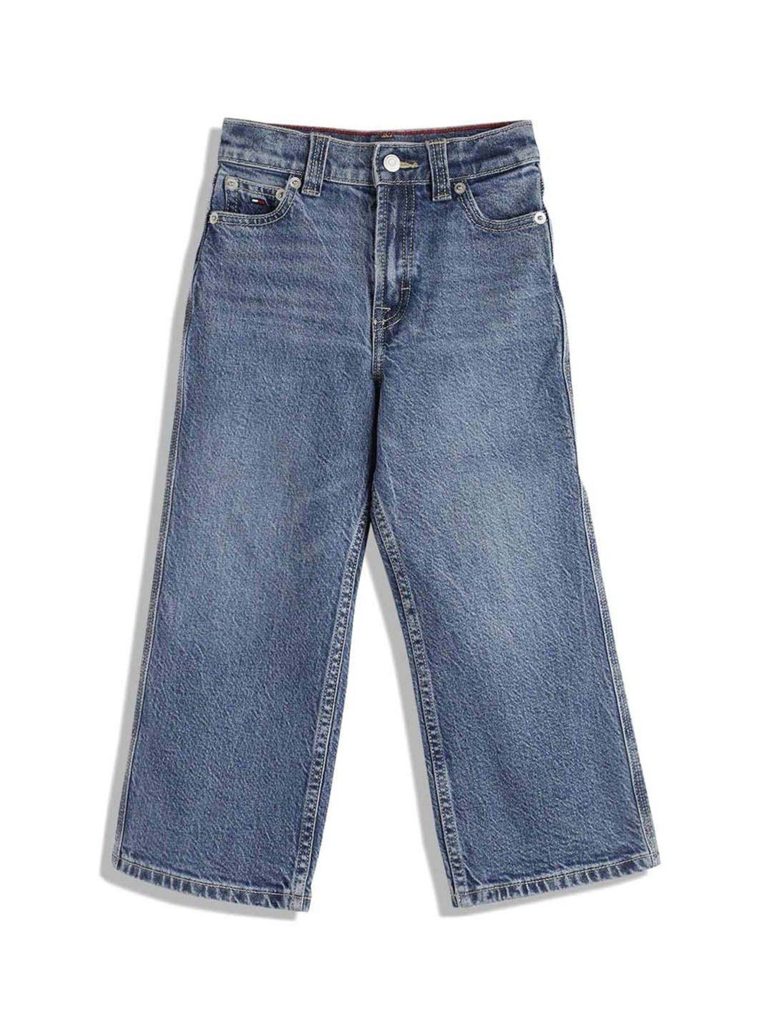Tommy Hilfiger Girls Denim Solid Wide Jeans