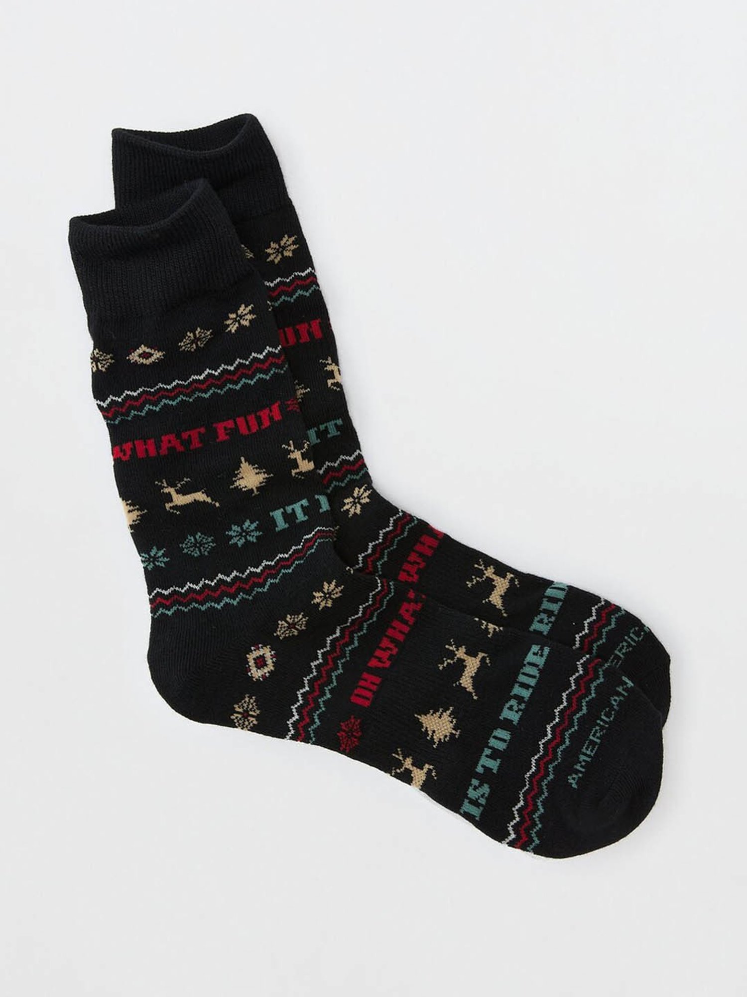 American Eagle Black Regular Fit Printed Socks