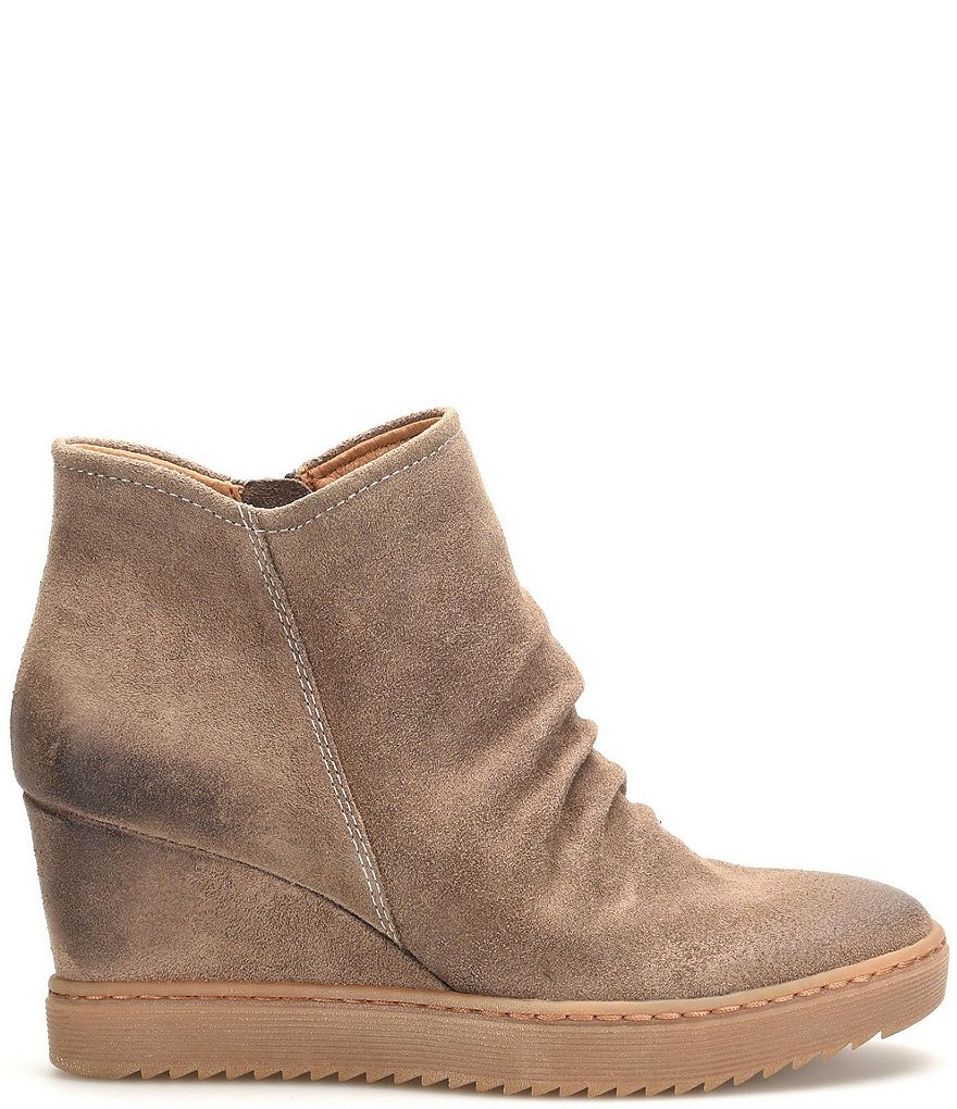 Sofft Siri Waterproof Suede Wedge Ankle Booties