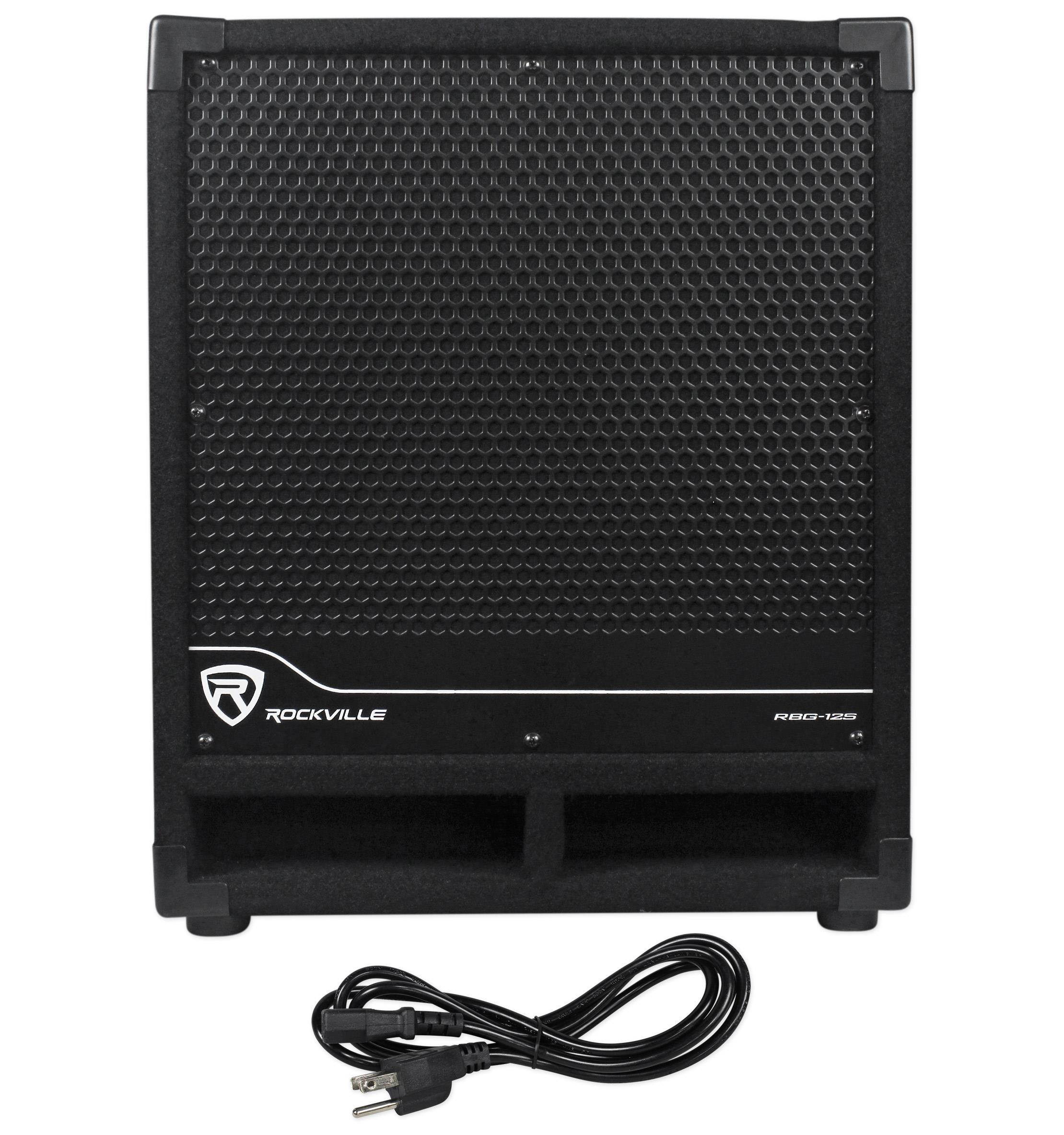 (2) Rockville RPG10 10" Powered 600W DJ PA Speakers+(2) Subs+Stands+Cables+Bag