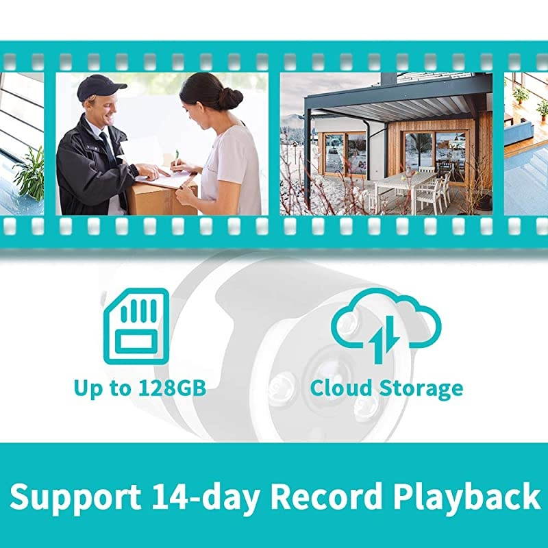 Camera 1080P Security Camera IP66 Waterproof 2Way Audio Home Security Camera Camera Wireless with Motion Detection Night Vision Cloud StorageTF Card Work with Alexa