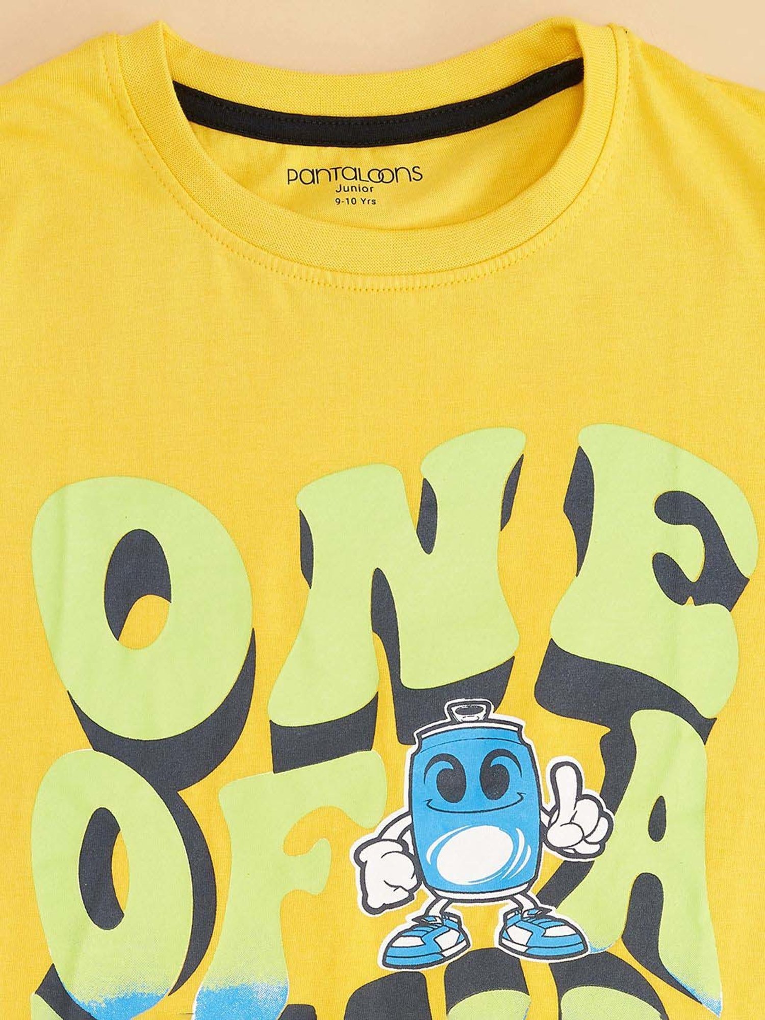 Pantaloons Junior Yellow Cotton Printed T-Shirt