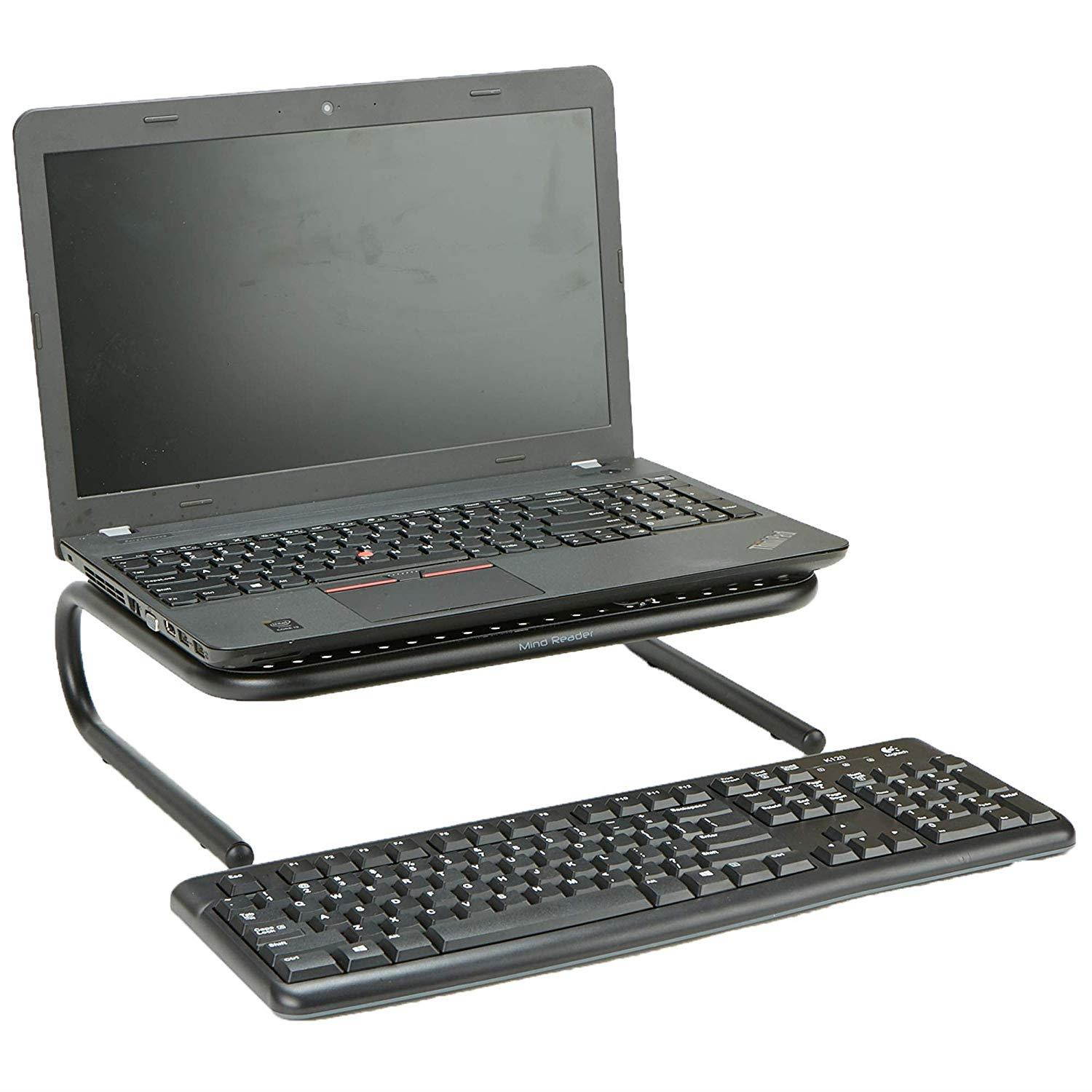 Mind Reader Metal Monitor Stand, Monitor Riser for Computer, Laptop, Desk, iMac, Black