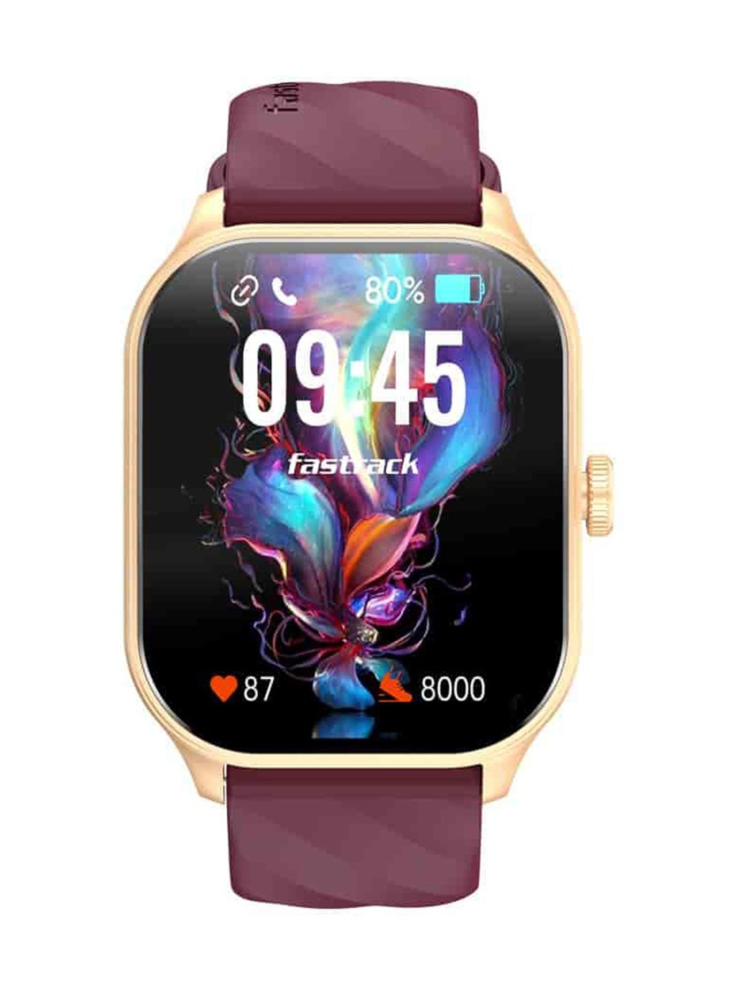 Fastrack Reflex Power BT Calling Smartwatch with 1.96 inch Super AMOLED Arched Display (Wine Red)