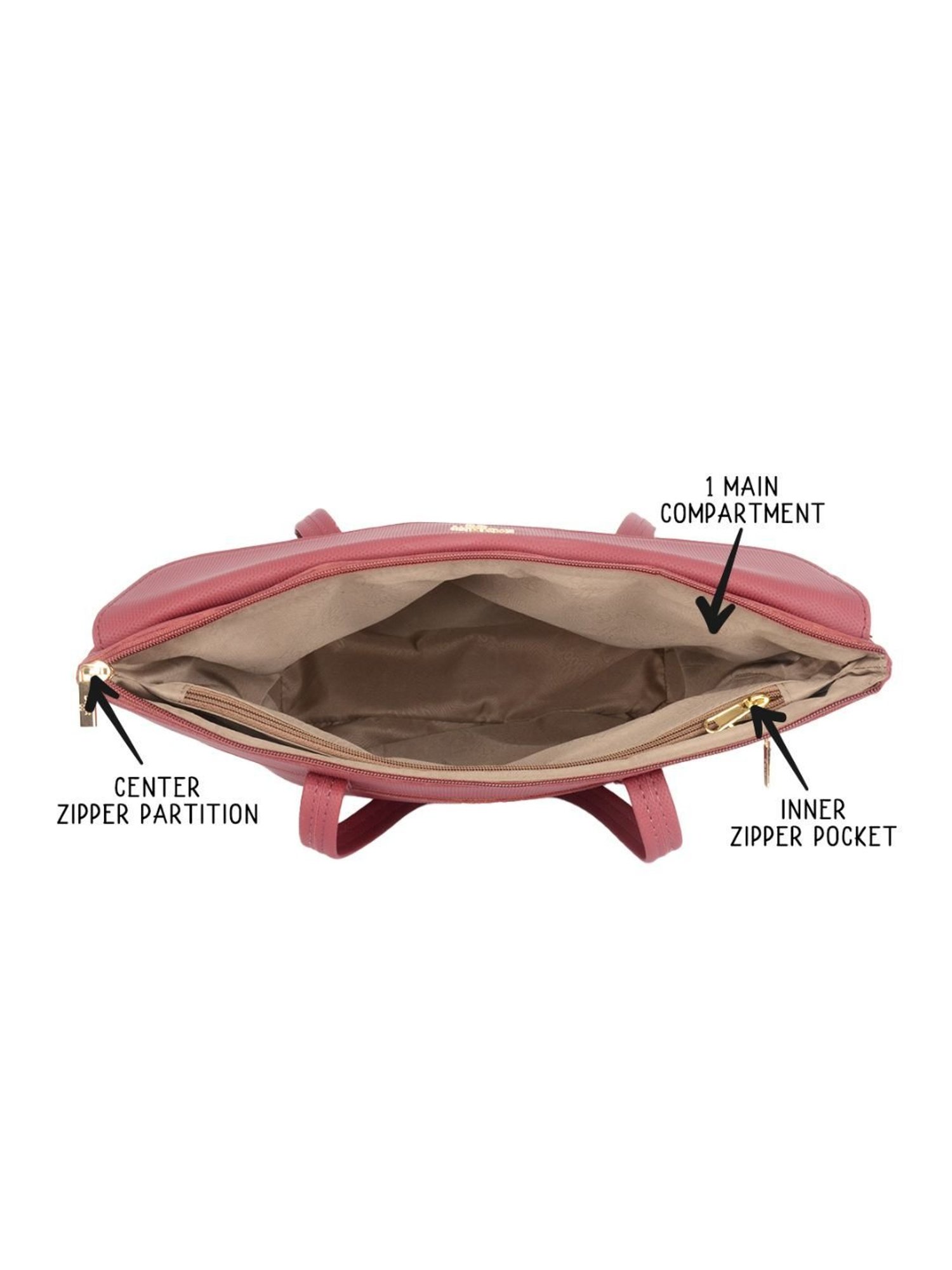 Baggit Pink Solid Large Tote Bag