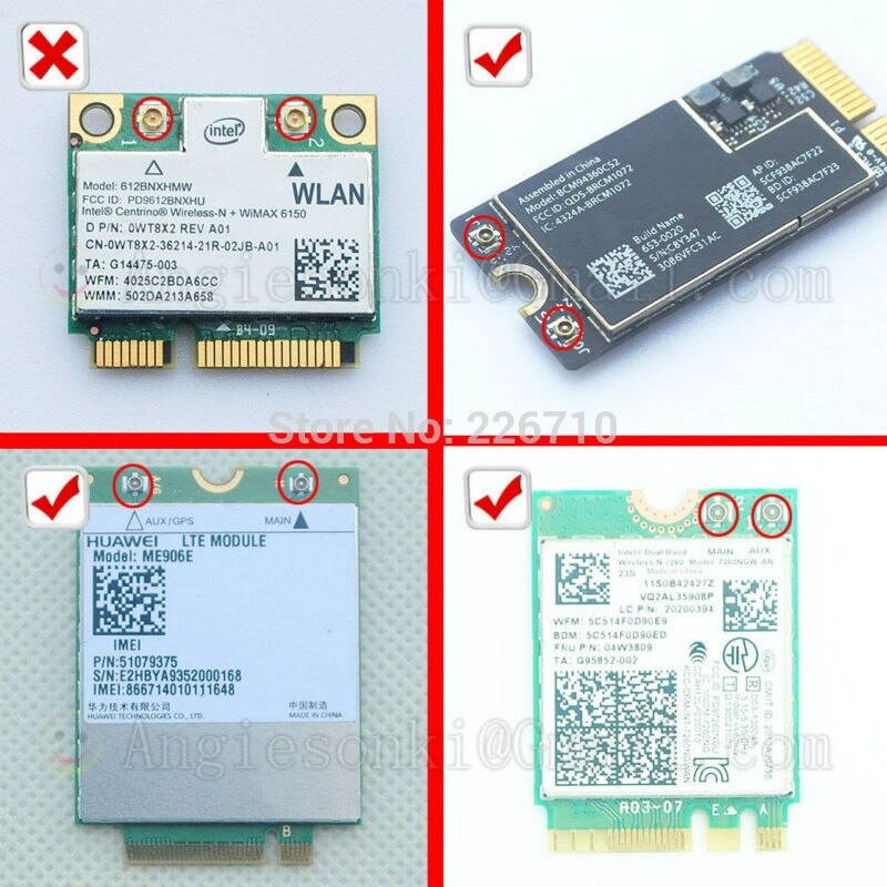 IPEX MHF4 Antenna 2.4/5G WiFi Cable Module for NGFF WLAN Card 7260 3160 8260 BCM94360CSAX BCM94360CS2 BCM94360CS2AX BCM94360HMB