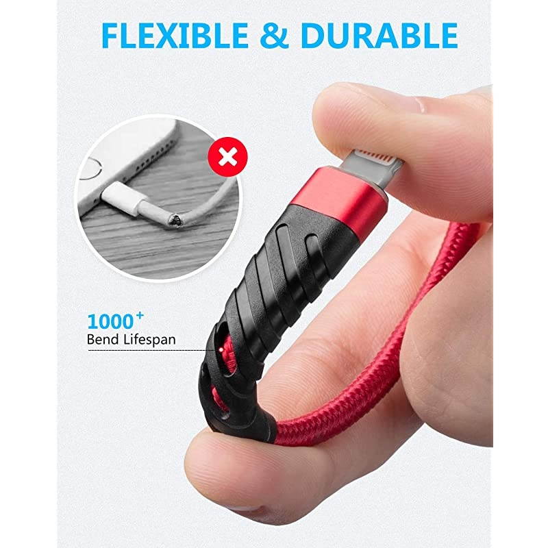 Charger 10 ft, [ MFi-Certified] Lightning Cable 10 Foot,Long Durable Braided 10 feet Nylon Metal Connector Charger Cord Compatible with 11/11Pro/11Max/ X/XS/XR/XS Max/8/7/6/5S/SE