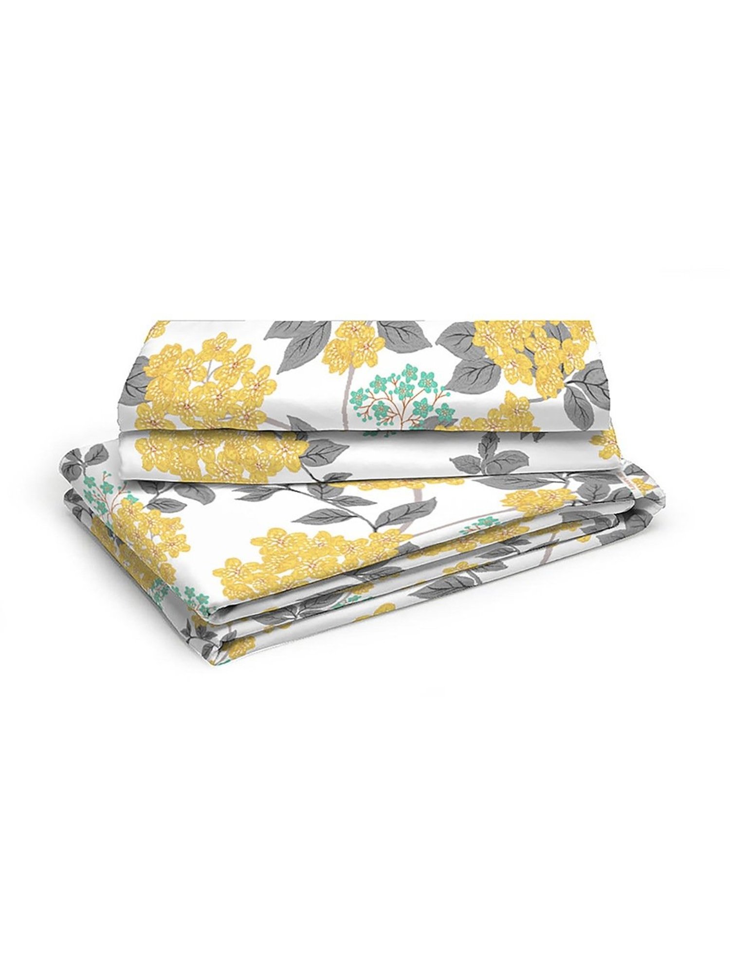 Layers Duracount Nature Yellow 225 TC Cotton Queen Bed Sheet with 2 Pillow Covers