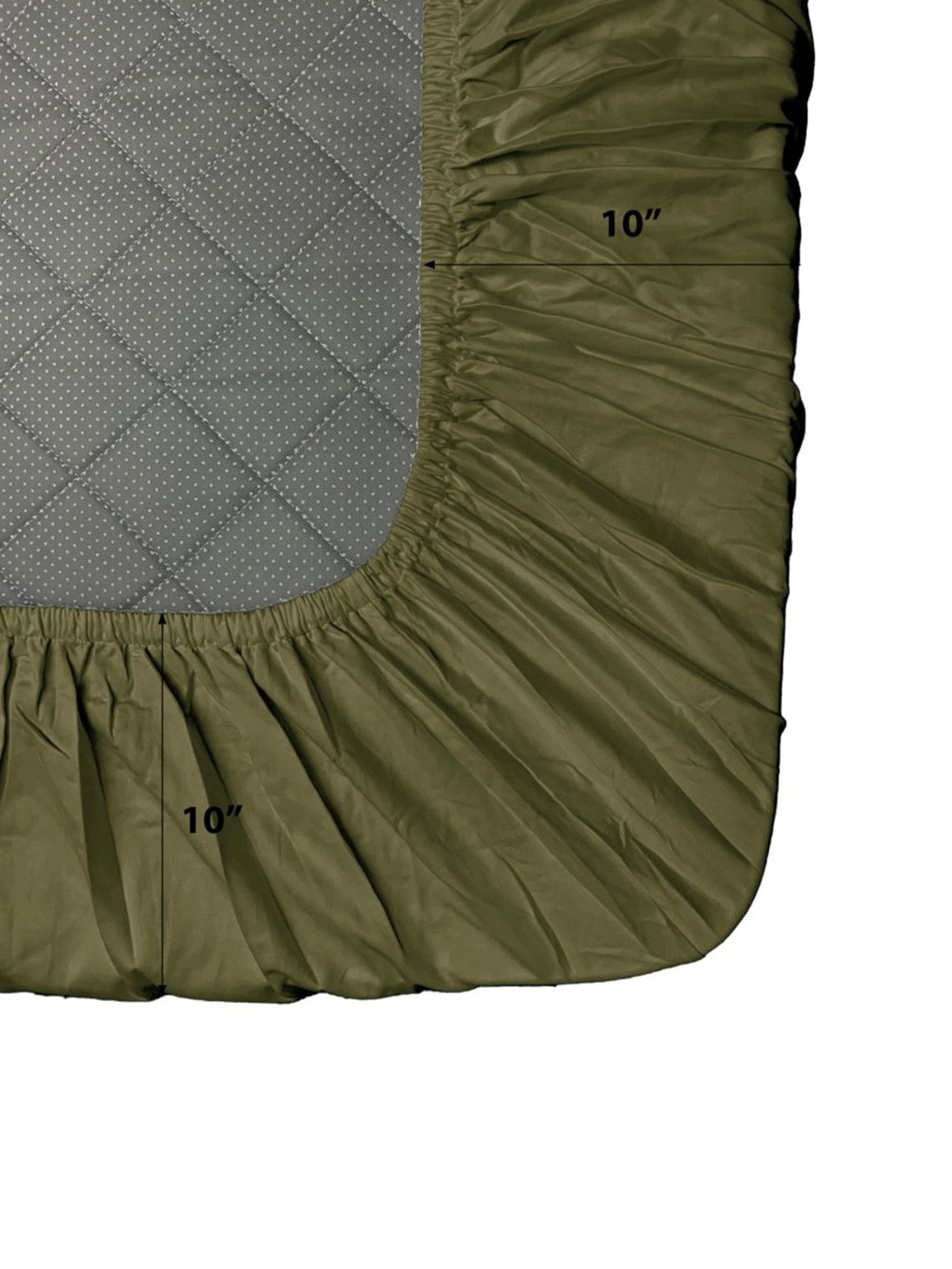 Stoa Paris Olive Green 300 TC Polyester Single Fitted Sheet with 1 Pillow Cover