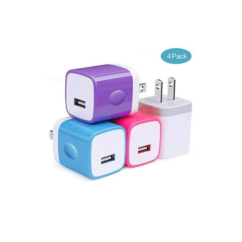 Charger Fast Charging,4Pack 2.1A Charger Box 2 Port Travle Cube Charger Brick Fast Adapter Compatible with iPhone 12/12 Mini/11 Pro Max/Xs Max/SE/8/7/6 Plus,Samasung Galaxy S21 S20 Ultra, LG,Moto