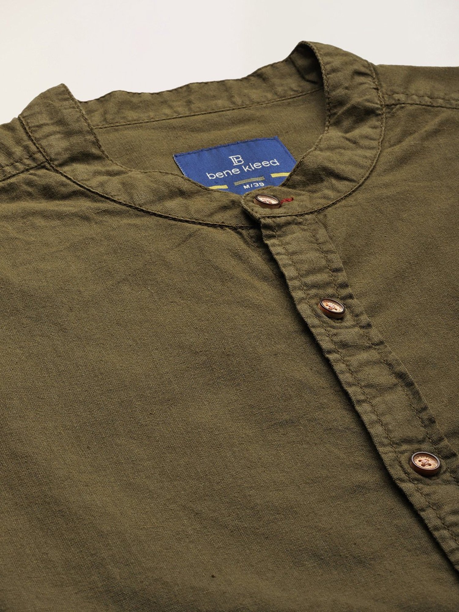Bene Kleed Army Green Regular Fit Shirt