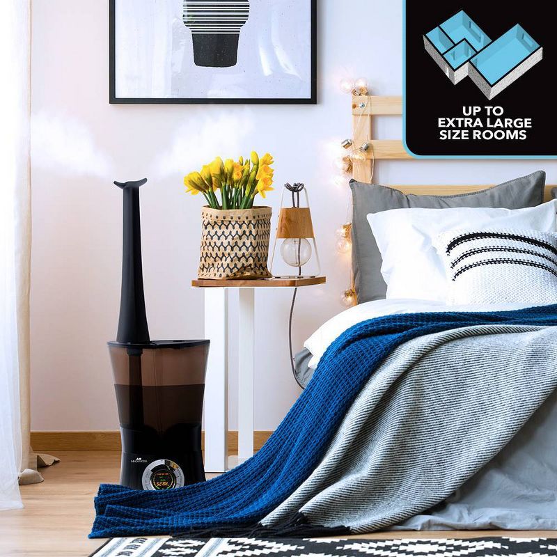 Air Innovations 1.6 Gal Top-Fill Ultrasonic Humidifier with Aroma Tray Black