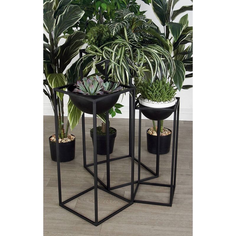 Set of 3 Modern Iron Rectangular Framed Bowl Plant Stands - Olivia & May