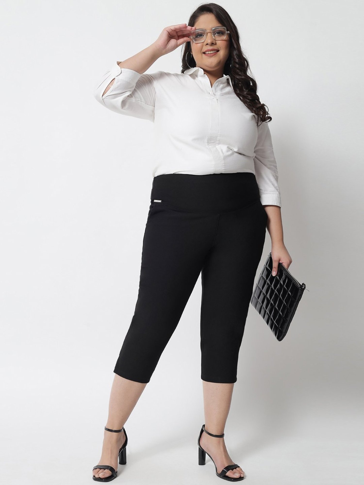 Amydus Black High Rise Capris