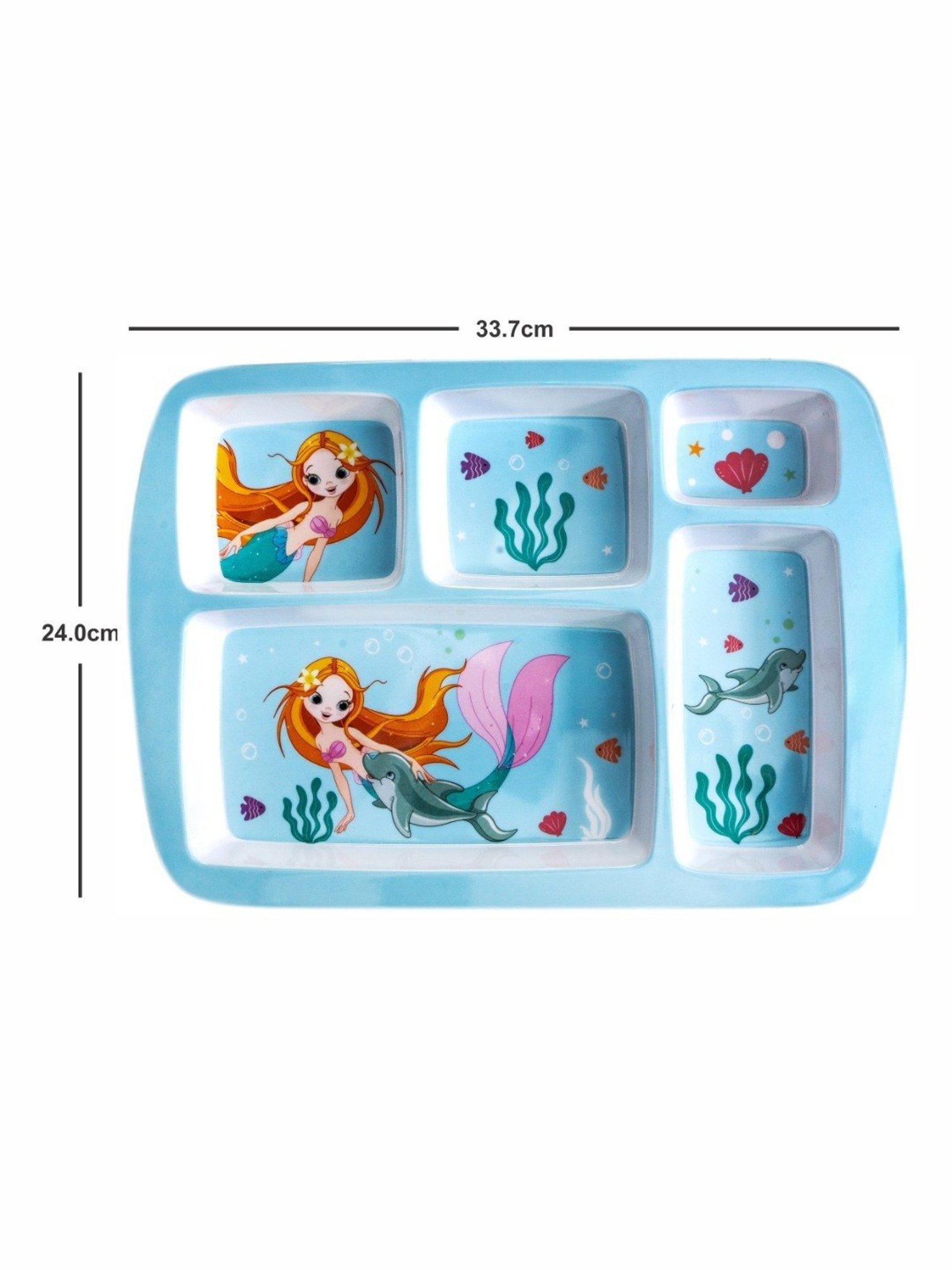 Stehlen Multicolor Melamine Kids Partition Plate - Set of 5