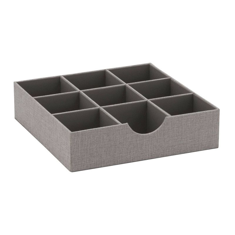 Household Essentials 9 Section Square Shelf Organizer Tray Gray