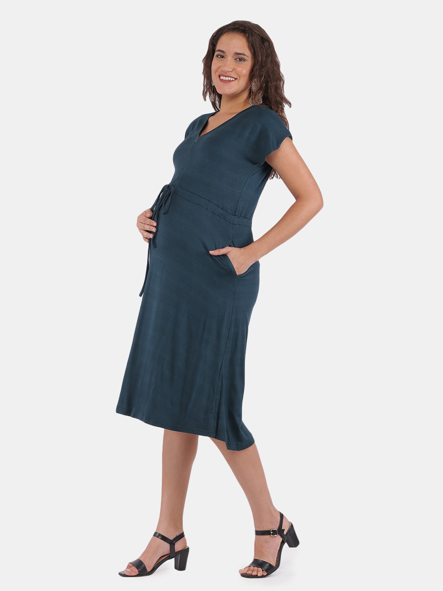 The Mom Store Teal Maternity Dress