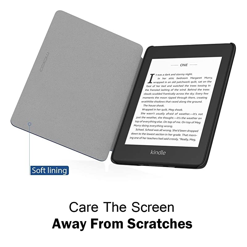 Case Fits Kindle Paperwhite (10th Generation, 2018 Releases), Thinnest Lightest Smart Shell Cover with Auto Wake/Sleep for  Kindle Paperwhite 2018 E-Reader - Black