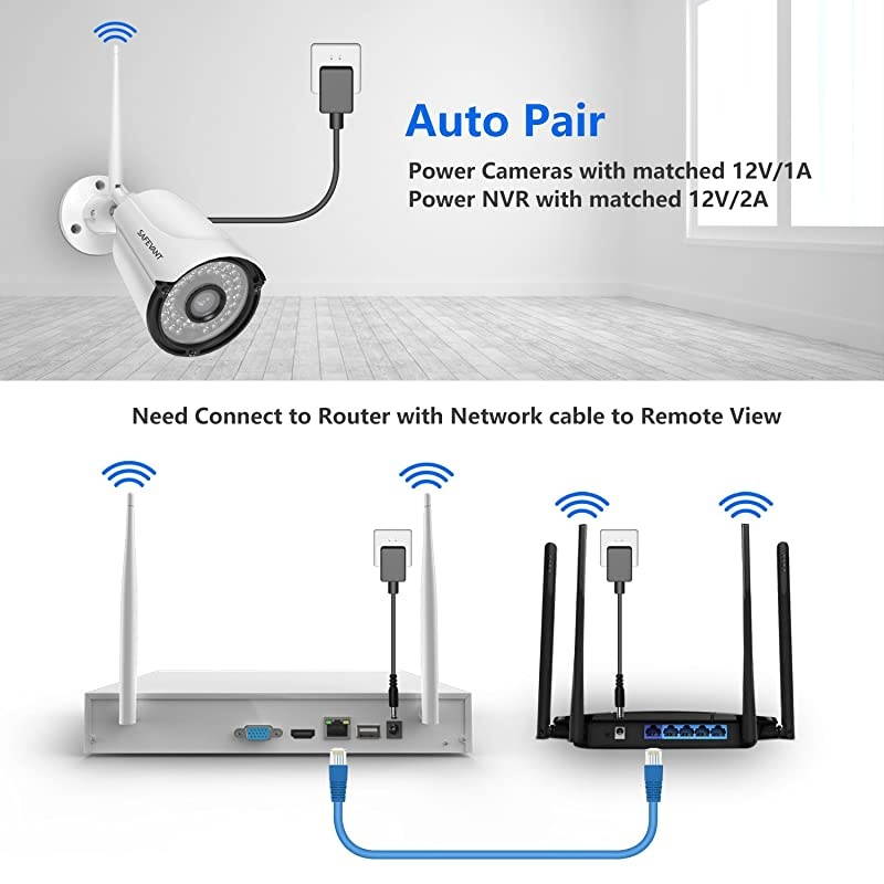 1080P Wireless Security Camera System, 8 Channel Outdoor Indoor Wireless NVR Systems 8PCS 2MP Home Surveillance IP Cameras Night Vision Motion Detection