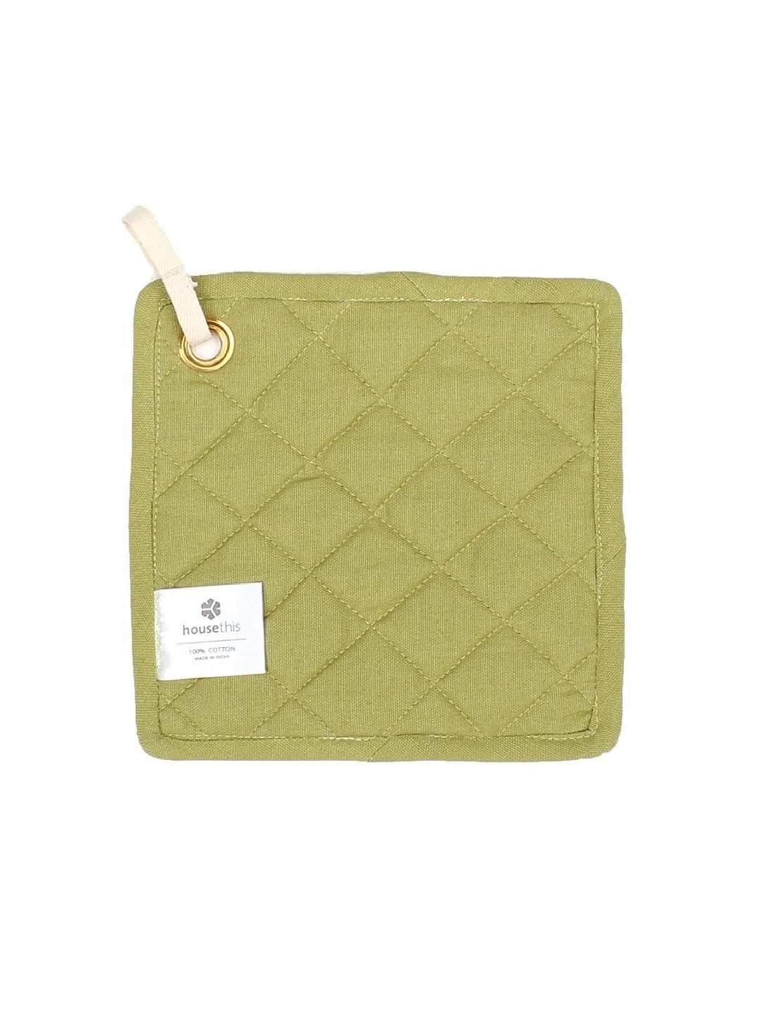 House This Onam Printed Olive Green 180 TC Cotton Pot Holder
