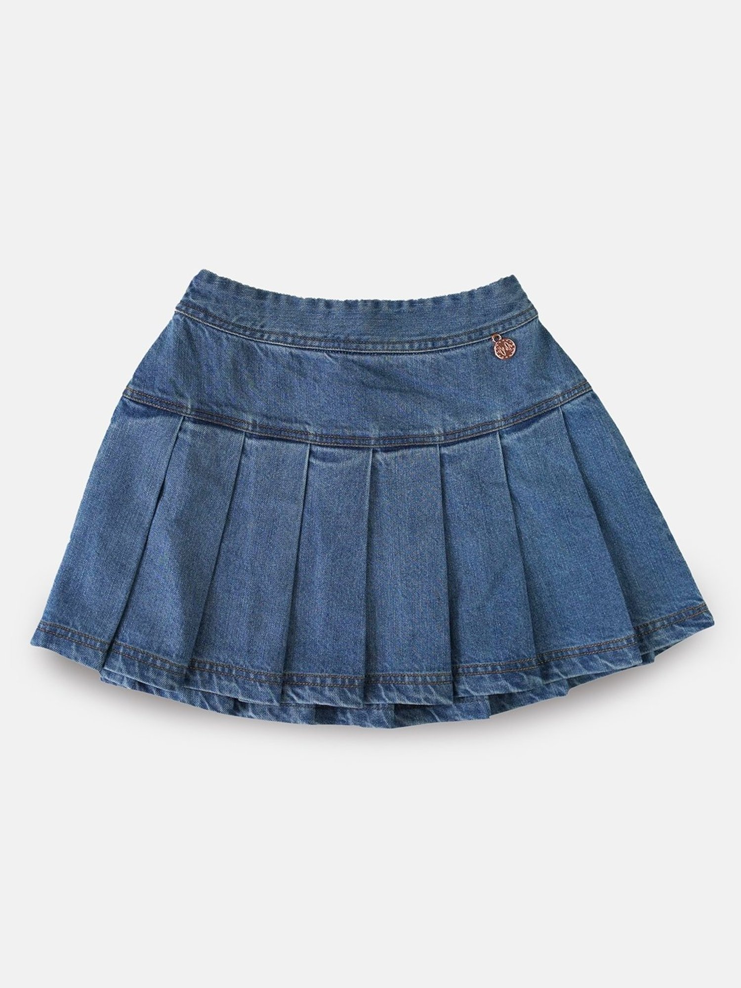 Angel & Rocket Kids Blue Cotton Regular Fit Skirt