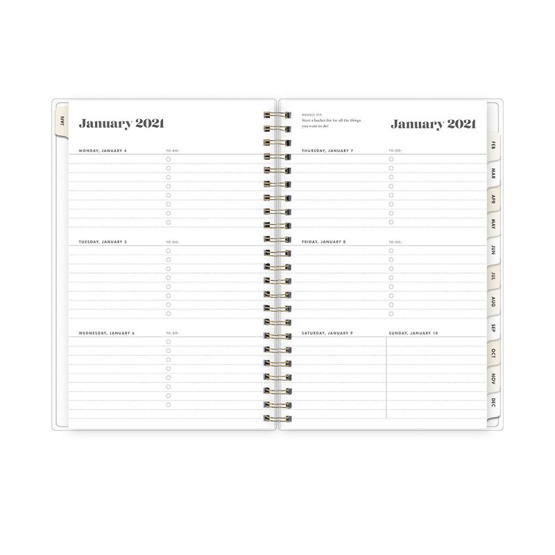 2021 The Everygirl Planner 5" x 8" Frosted Plastic Weekly/Monthly Wirebound Luna - Blue Sky