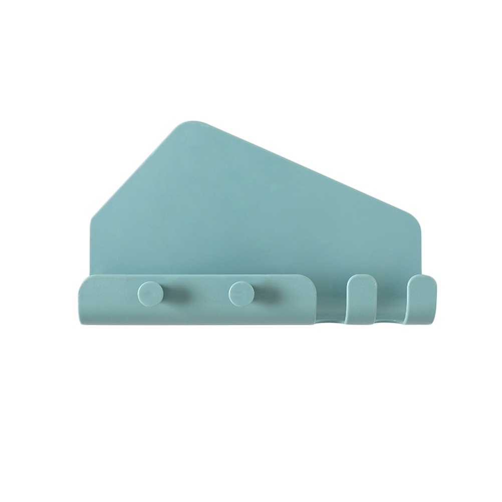 2PCS Sticky Wall Mounted Phone Stand Holder Multifunctional Traceless Charging Shelf with 4 Hooks for Bathroom Living Room (White)