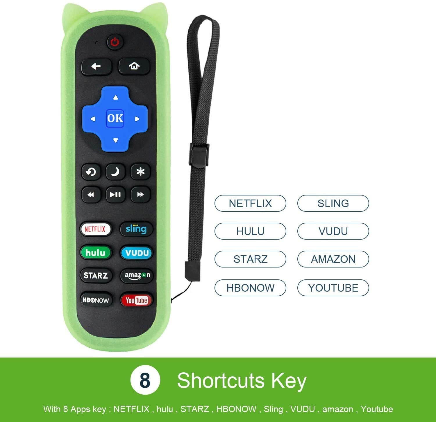 Motiexic Remote Control Compatible with All TCL Roku TV, Universal for TCL 4K Smart Roku TV Remote Control, 2020 Update Version with 8 Channel Shortcut Keys, with Glow Protective Case