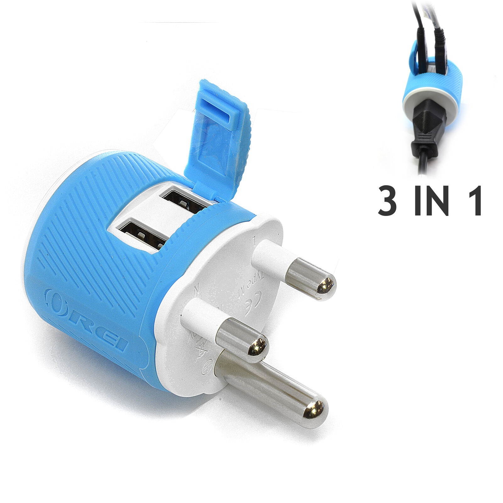 Orei South Africa, Botswana, Namibia Travel Plug Adapter with Dual USB - USA Input + Surge Protection - Type M (U2U-10L), Will work with Cell Phones, Camera, Laptop, Tablets, iPad, iPhone