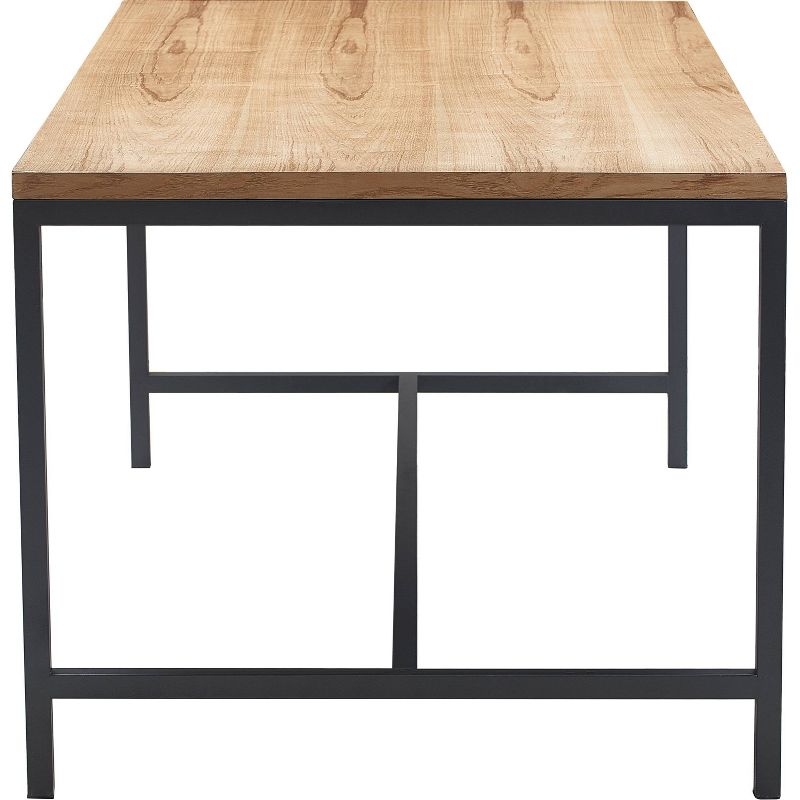 Dobson Natural Wood and Black Metal Dining Table Natural - Finch