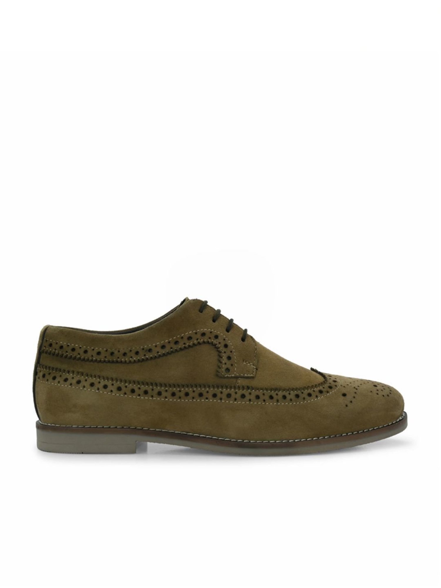 Hoversole Men's Charles Olive Brogue Shoes