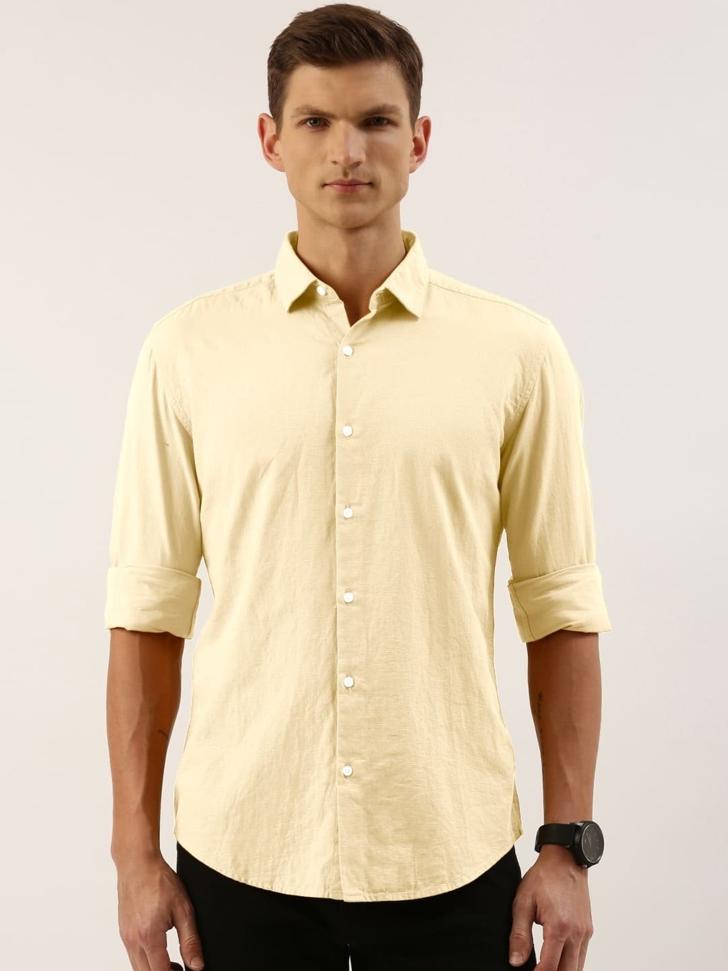 IVOC Beige Slim Fit Shirt