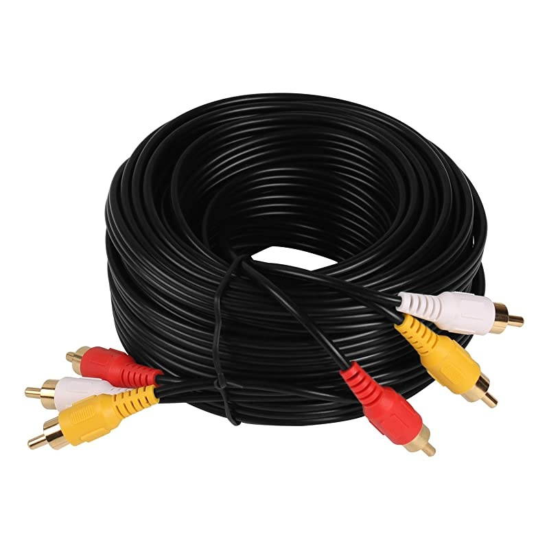 Video CableComposite Cord 30 ft RCA to RCA MMx3AV Cable for TVDVDVCD etd