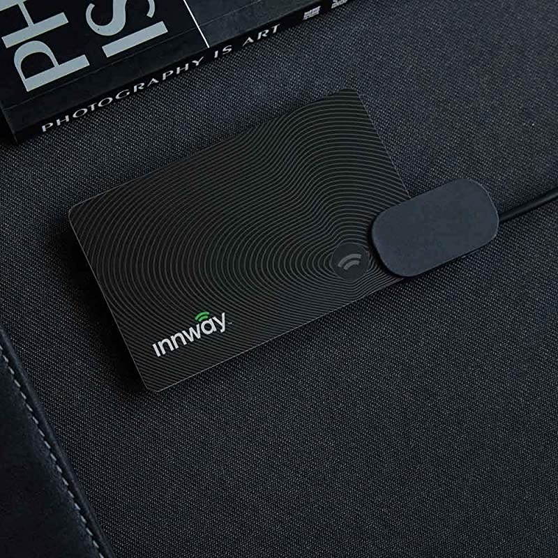 Card Ultra Thin Rechargeable Bluetooth Tracker Finder Find Your Wallet Bag Backpack Keys Laptop Tablet Black