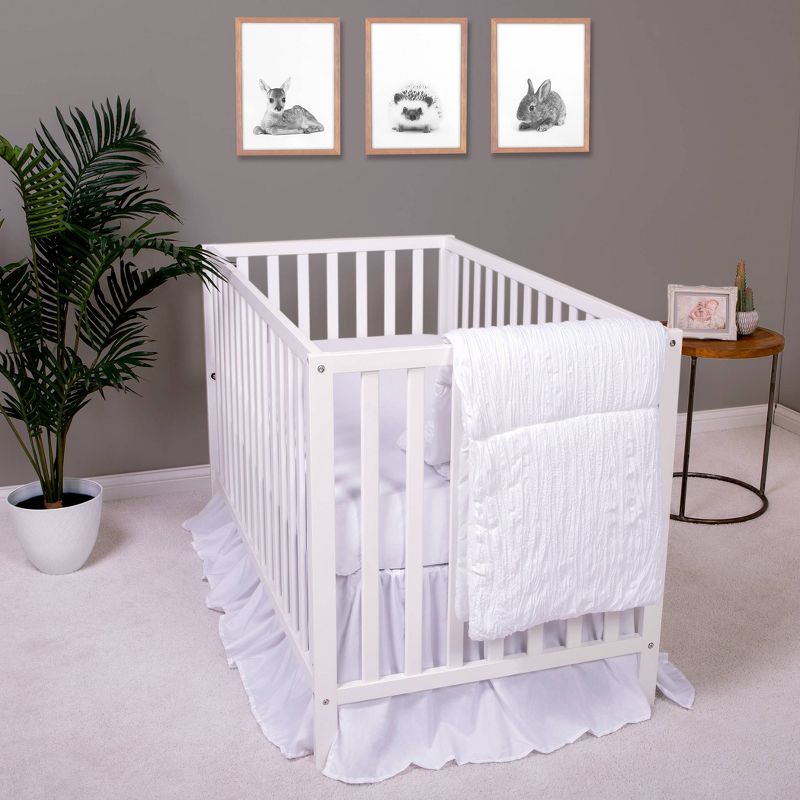 Trend Lab Simply White Crib Bedding Set - 3pc