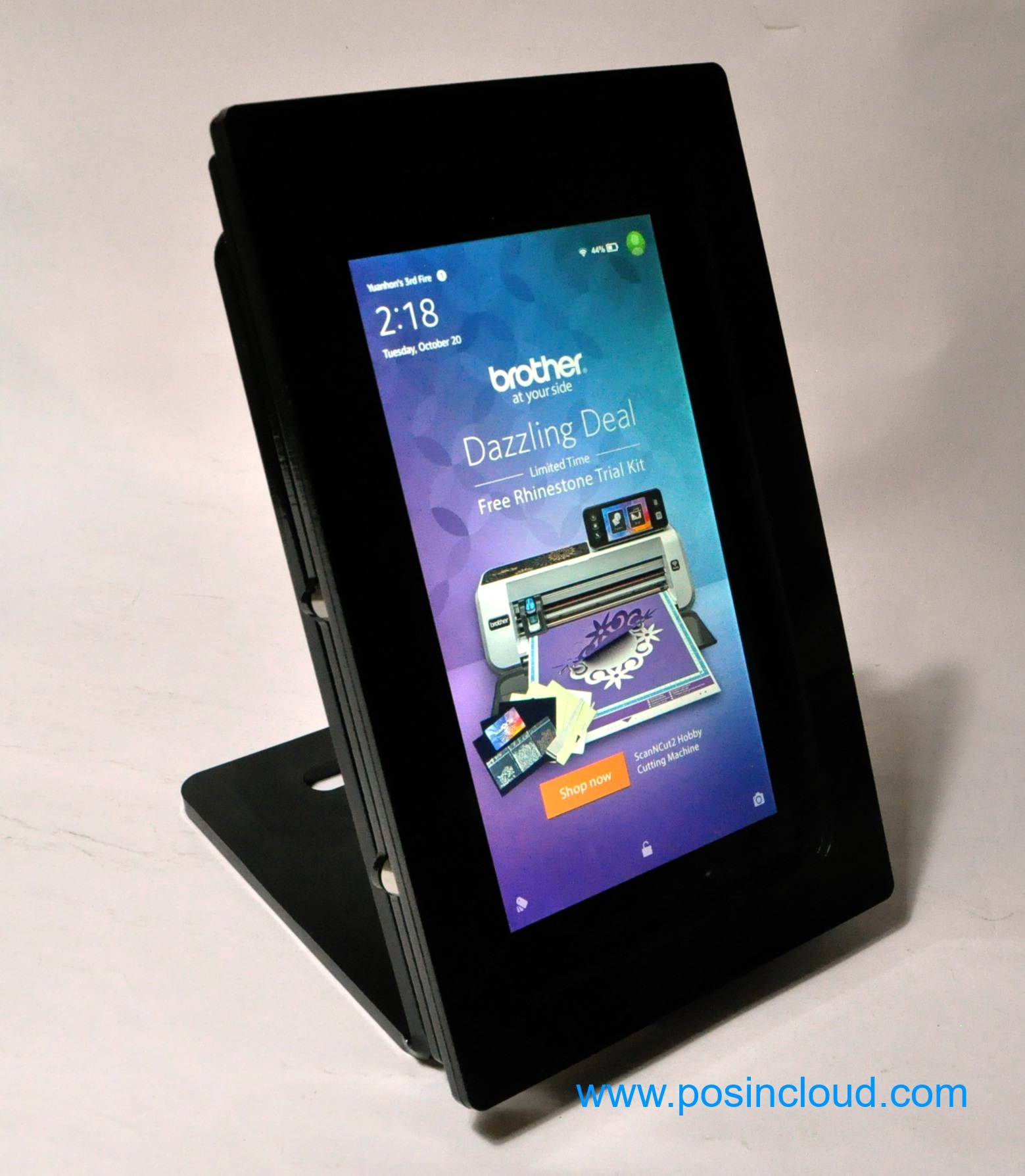 Amazon Fire 7" Security Anti-Theft Acrylic VESA Enclosure with Desktop Stand (Black)