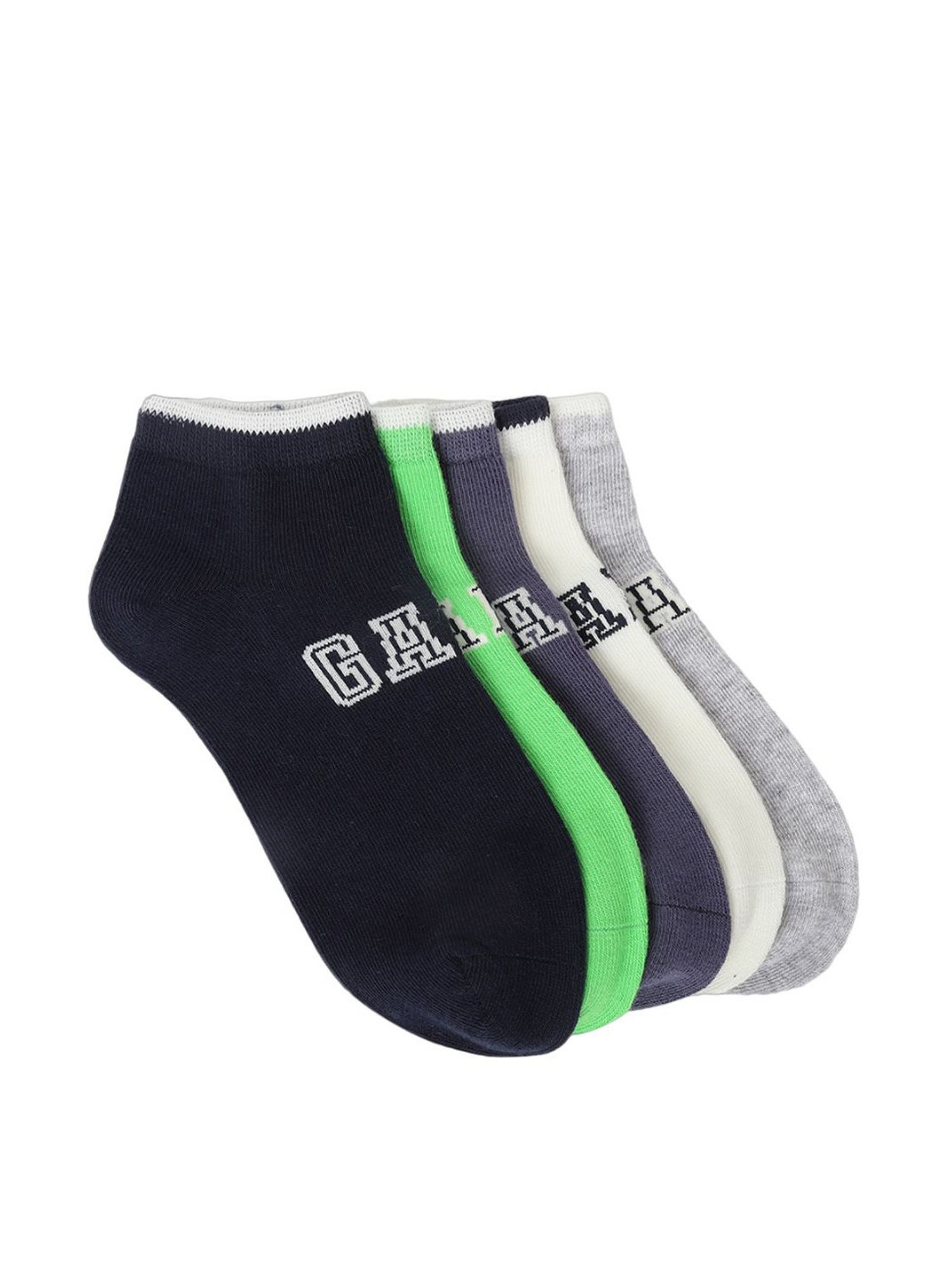 Gant Ankle Length Multicolor Cotton Solid Large Socks - Pack of 5